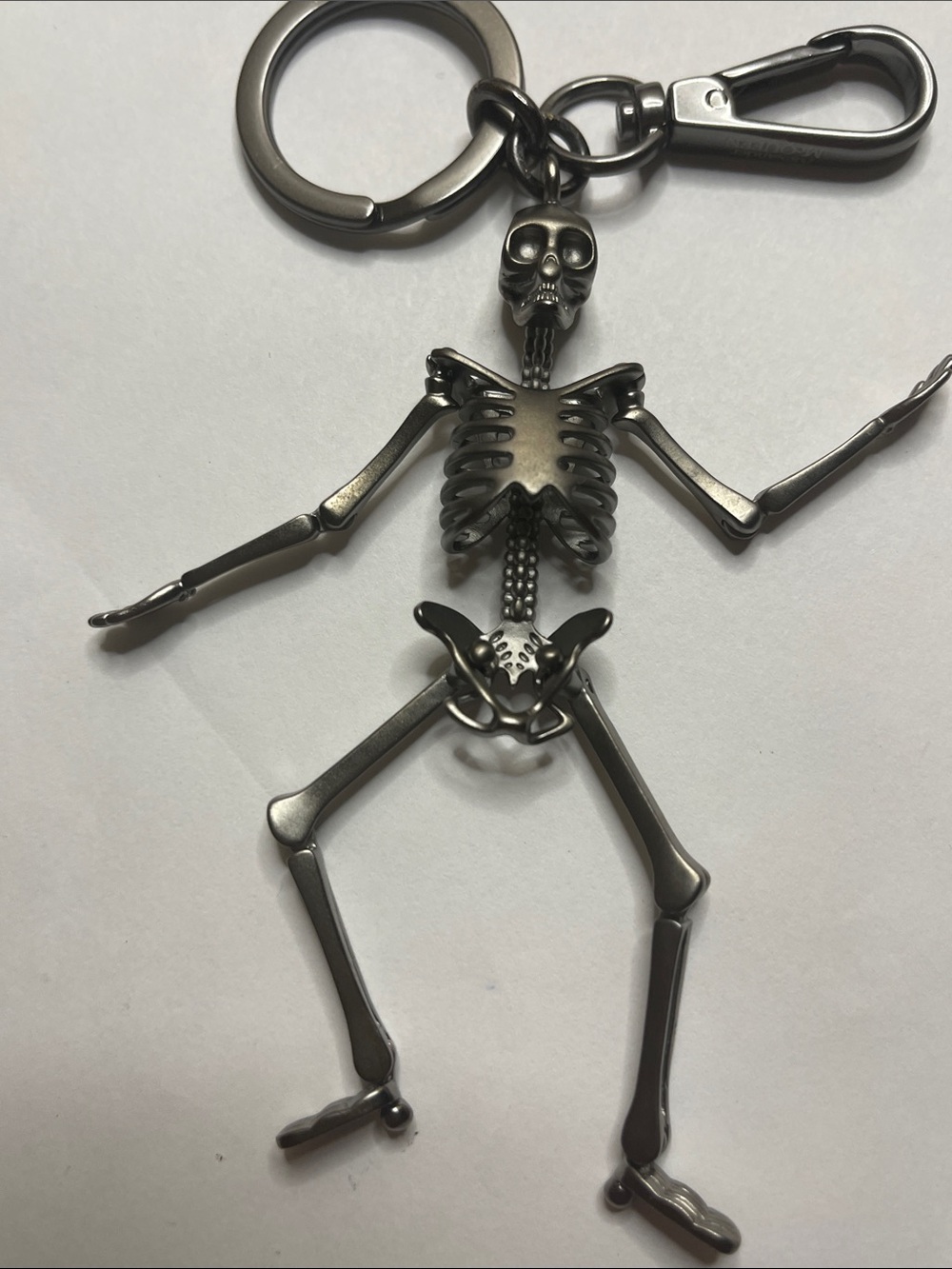 Alexander McQueen Gunmetal Skeleton Keychain